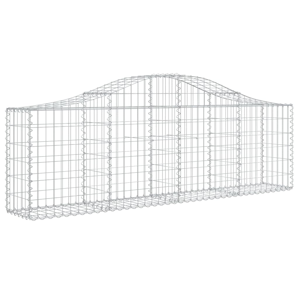 vidaXL Arched Gabion Baskets 9 pcs 200x30x60/80 cm Galvanised Iron