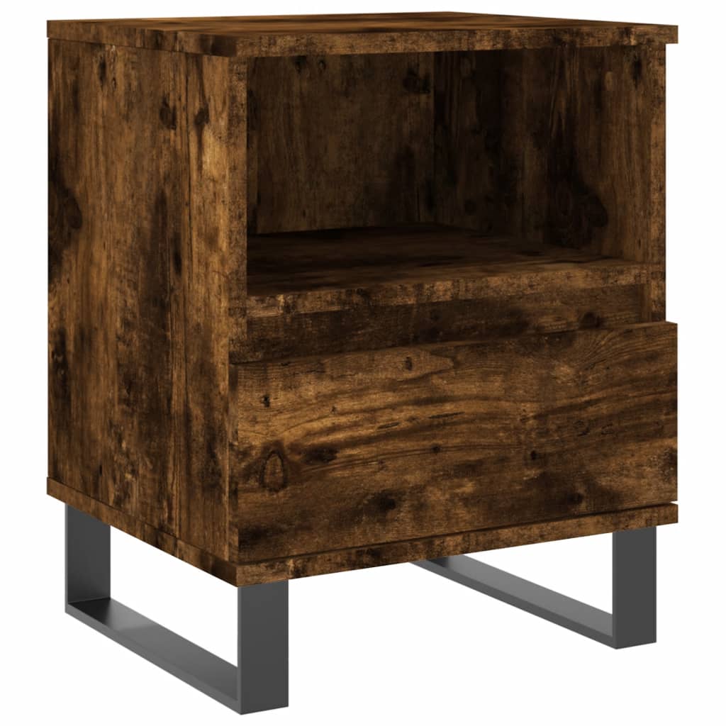 vidaXL Bedside Cabinet Smoked Oak 40x35x50 cm Engineered Wood