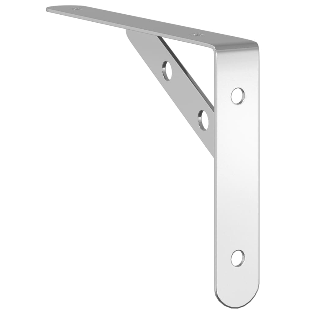 vidaXL Shelf Brackets 4 pcs 20x2.5x14 cm Silver Stainless Steel