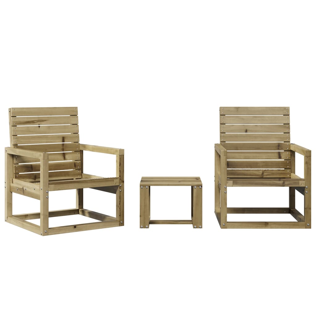 vidaXL 3 Piece Garden Lounge Set Impregnated Wood Pine