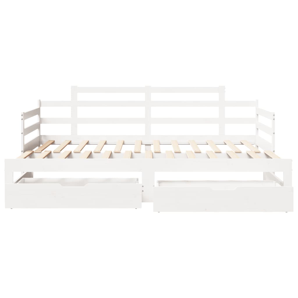 vidaXL Daybed with Trundle and Drawers without Mattress White 80x200 cm