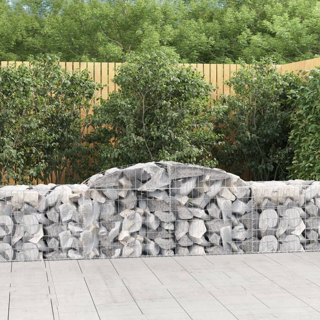 vidaXL Arched Gabion Baskets 20 pcs 300x50x60/80 cm Galvanised Iron