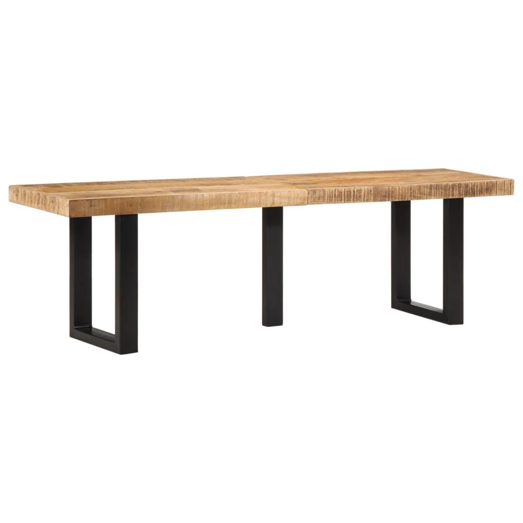 vidaXL Bench 160 cm Solid Rough Wood Mango and Steel