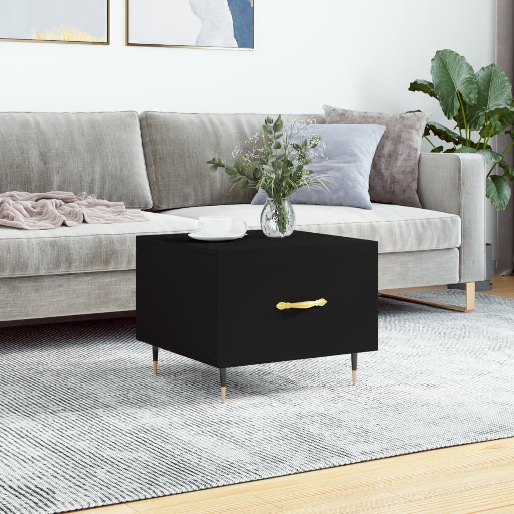 vidaXL Coffee Table Black 50x50x40 cm Engineered Wood