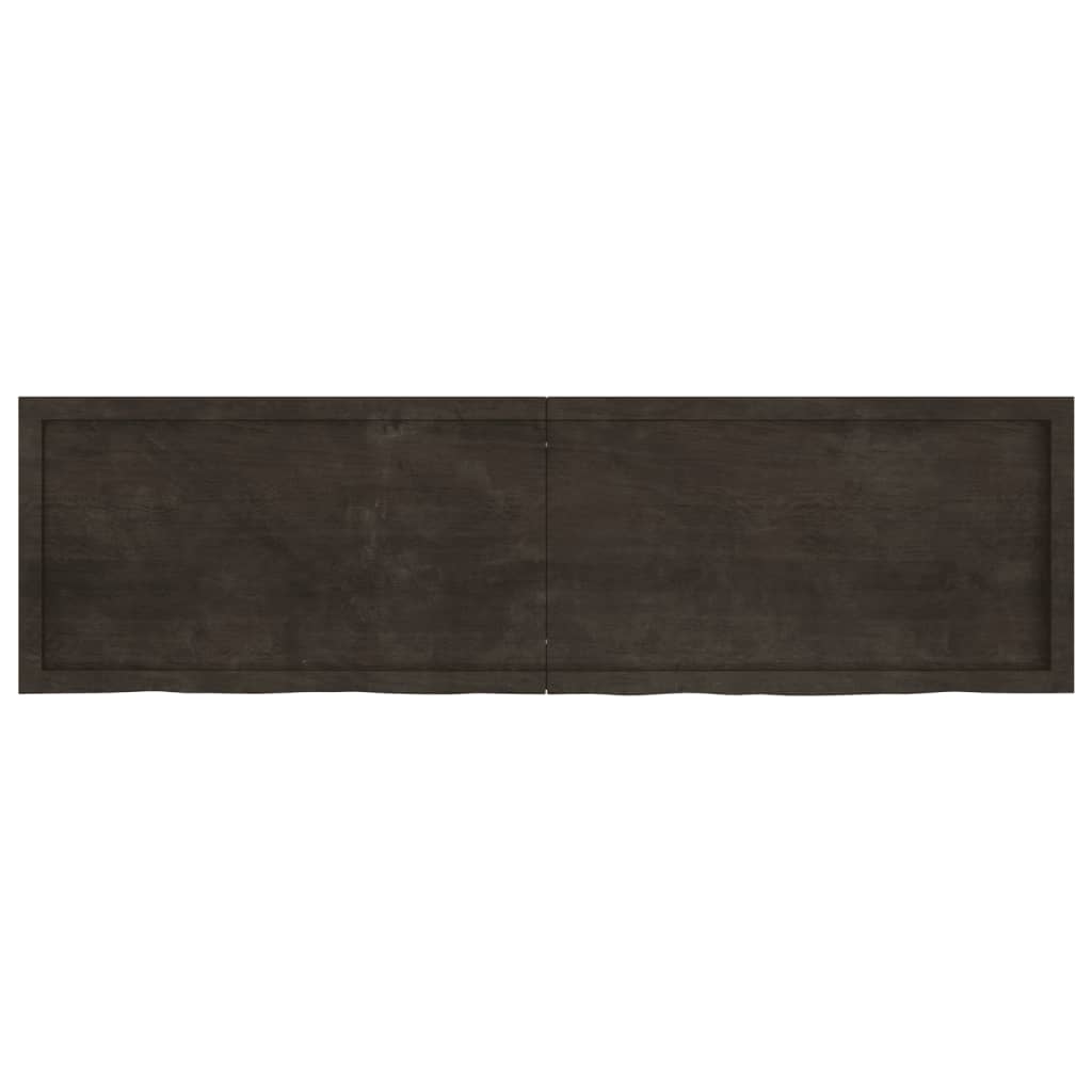 vidaXL Wall Shelf Dark Brown 180x50x(2-6) cm Treated Solid Wood Oak