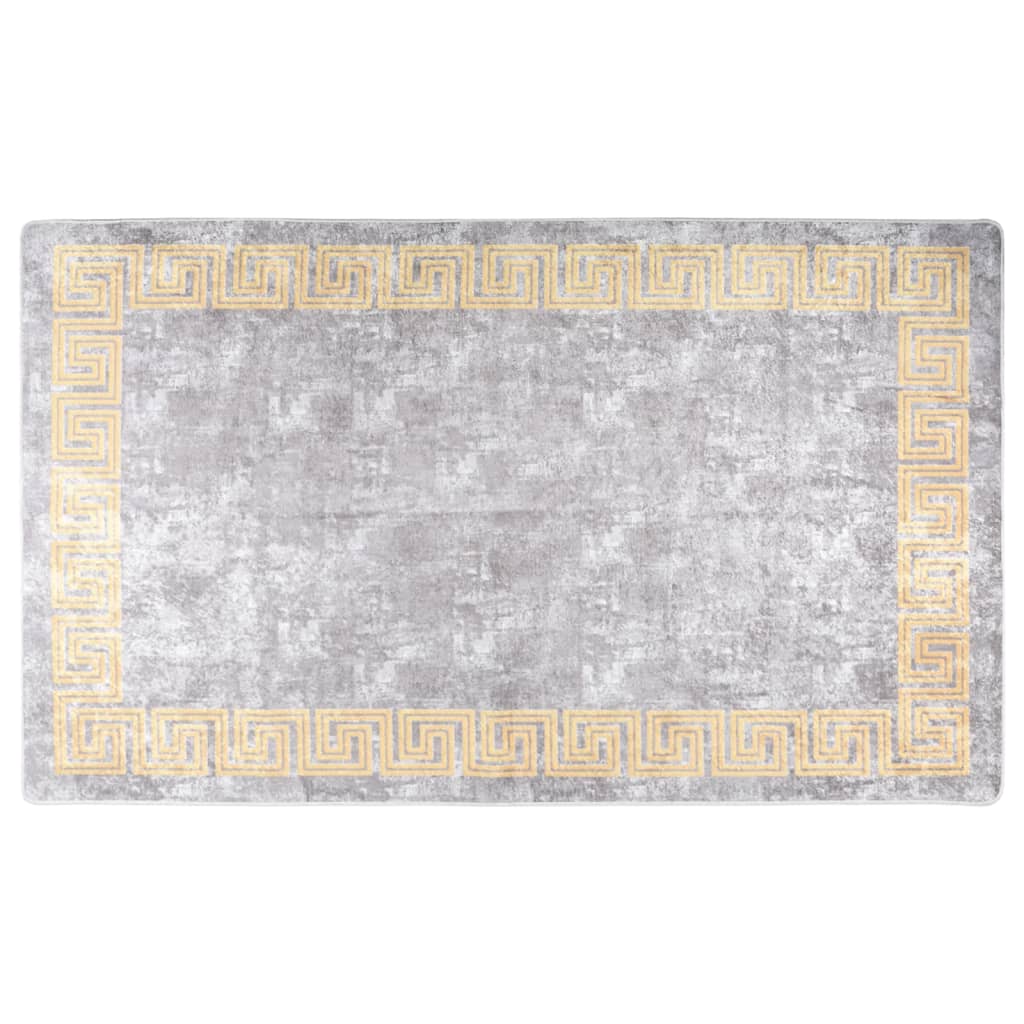 vidaXL Rug Washable Grey and Gold 150x230 cm Anti Slip