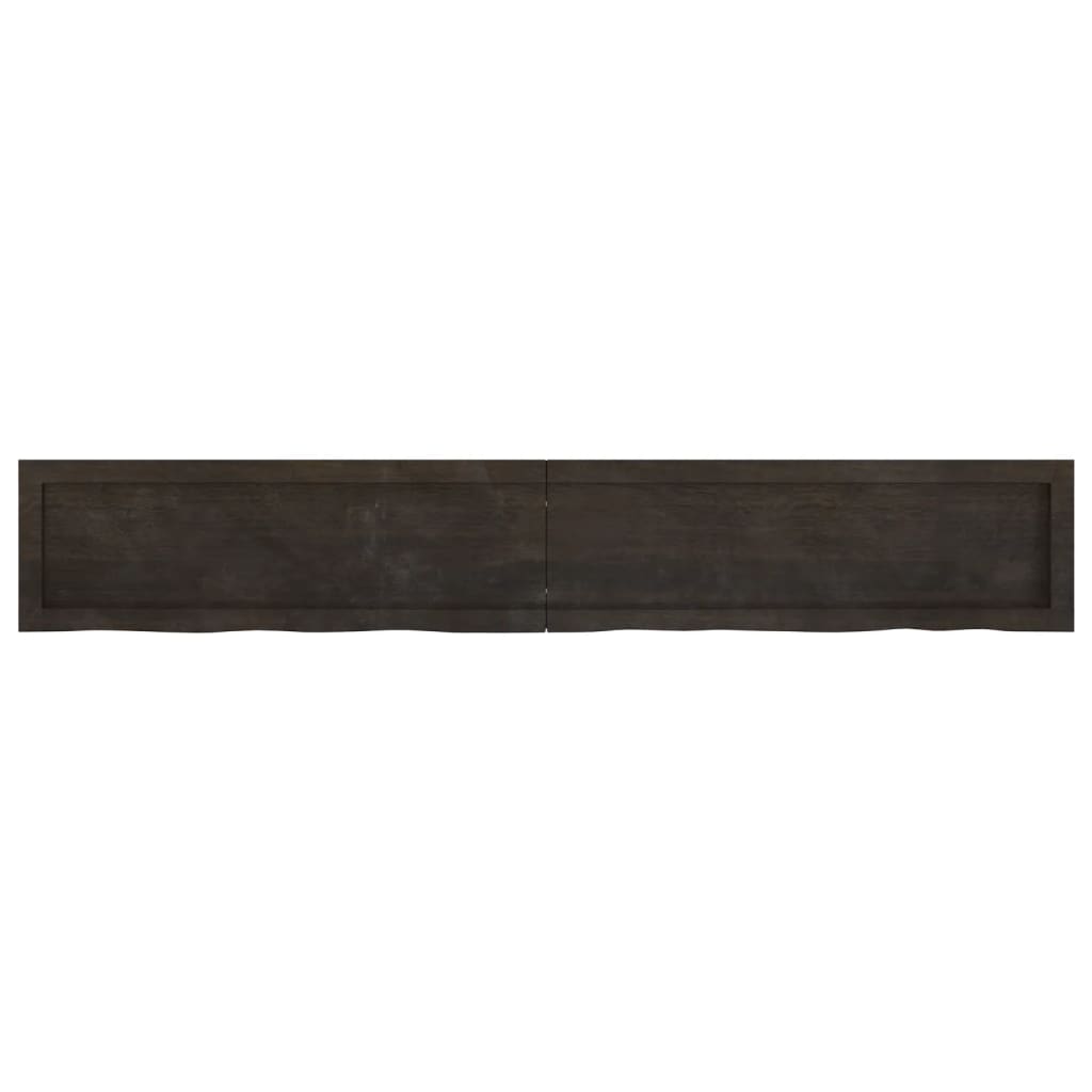 vidaXL Bathroom Countertop Dark Brown 180x30x(2-4) cm Treated Solid Wood