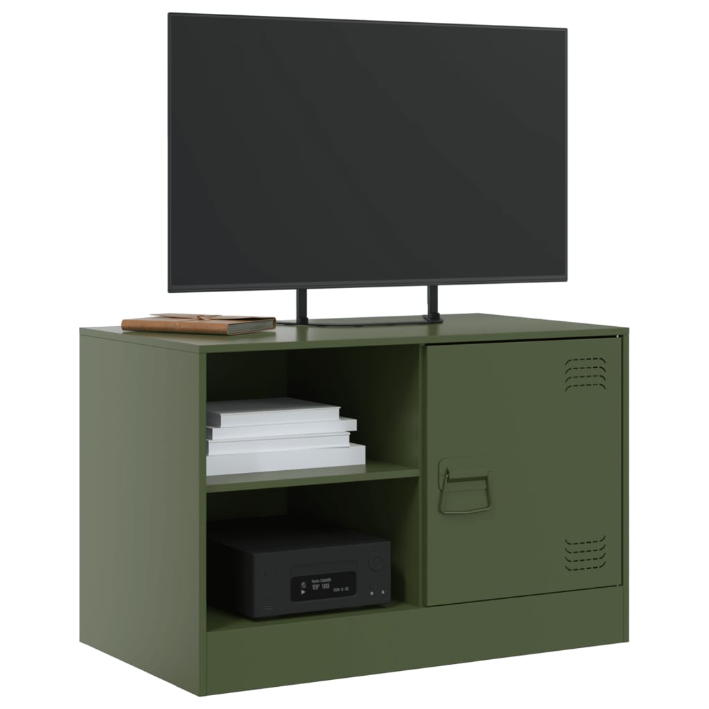 vidaXL TV Cabinet Olive Green 67x39x44 cm Steel