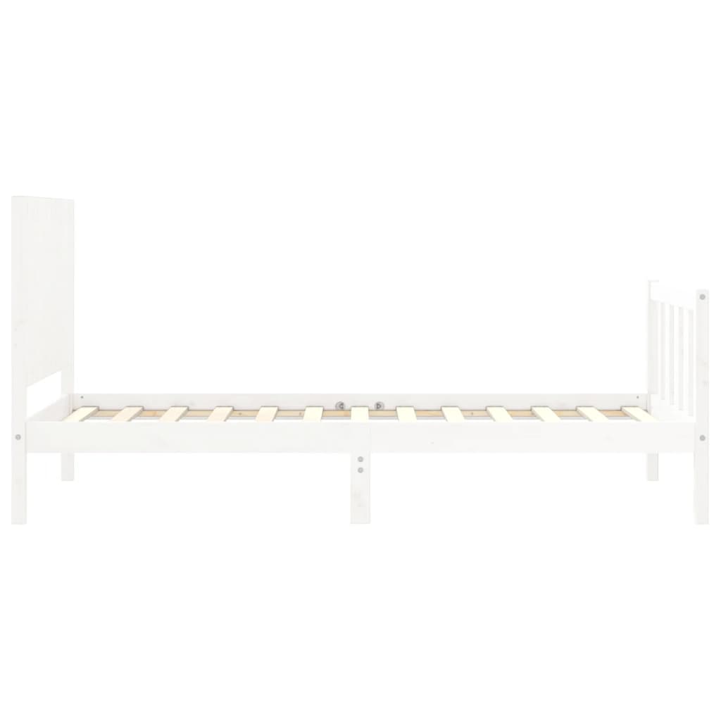 vidaXL Bed Frame without Mattress White 100x200 cm Solid Wood Pine