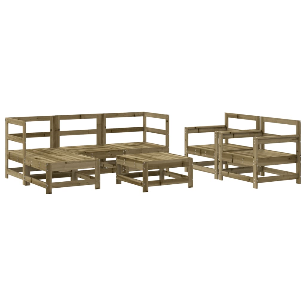 vidaXL 7 Piece Garden Lounge Set Impregnated Wood Pine