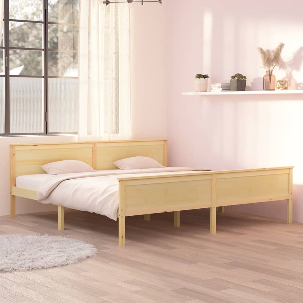 vidaXL Bed Frame without Mattress Solid Wood Pine 200x200 cm