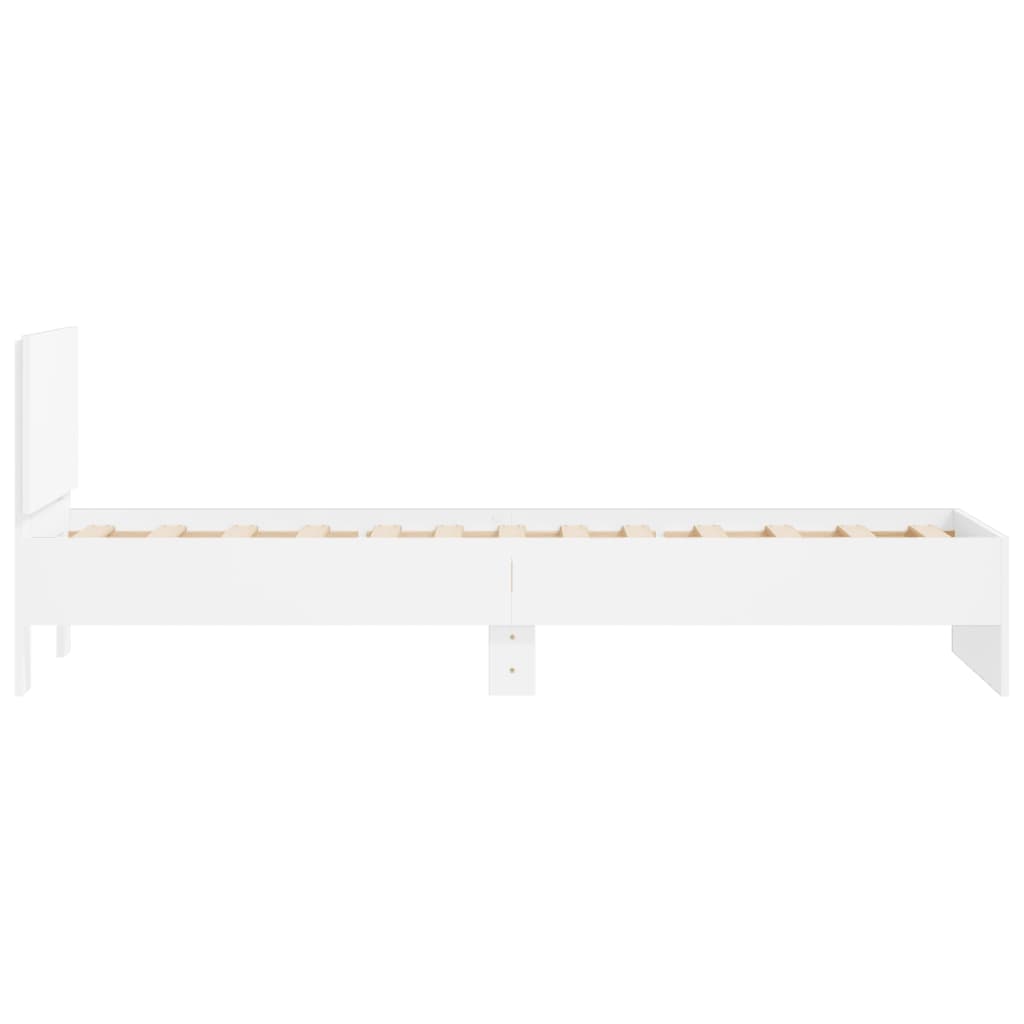 vidaXL Bed Frame without Mattress with Headboard White 90x200 cm