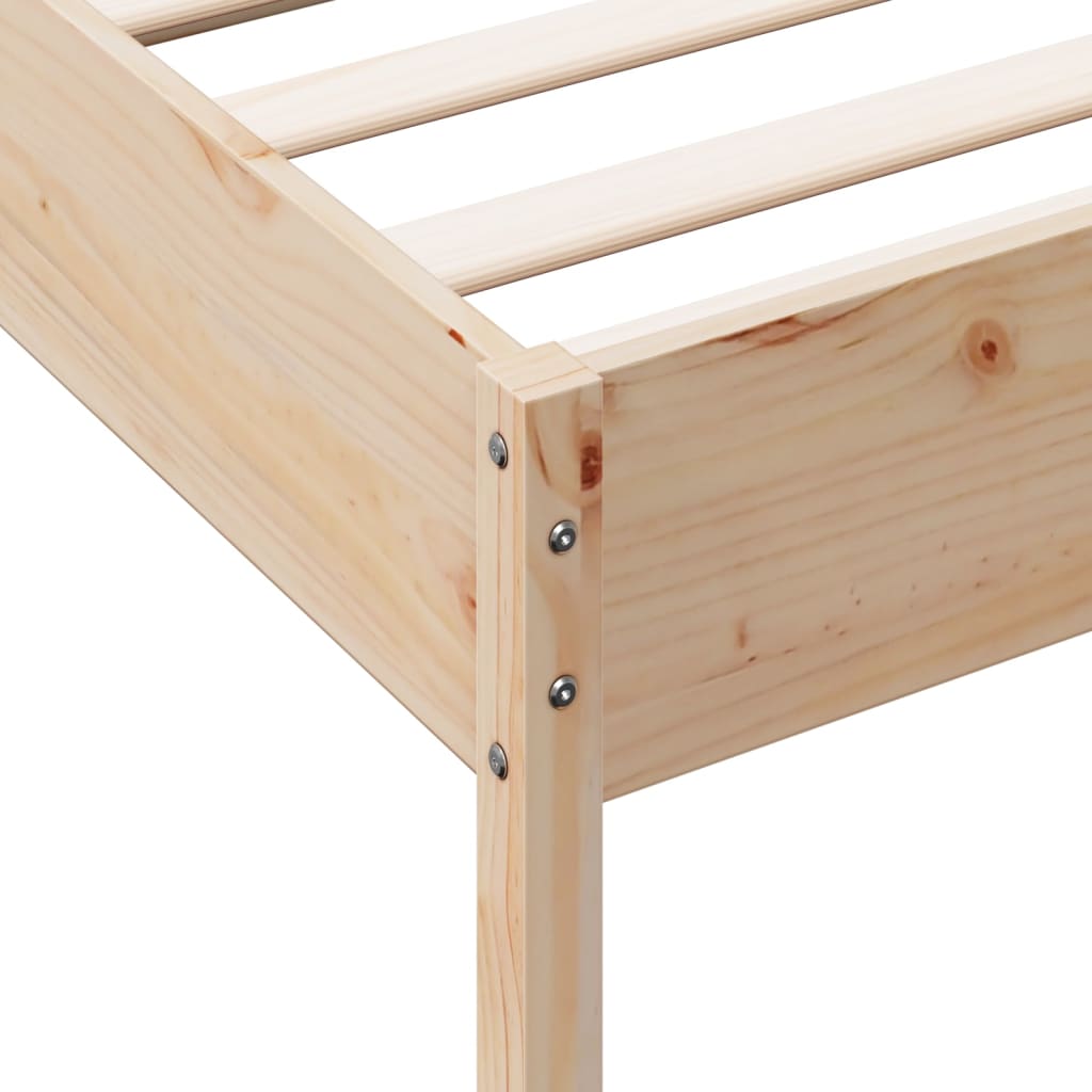 vidaXL Bed Frame without Mattress 75x190 cm Small Single Solid Wood Pine