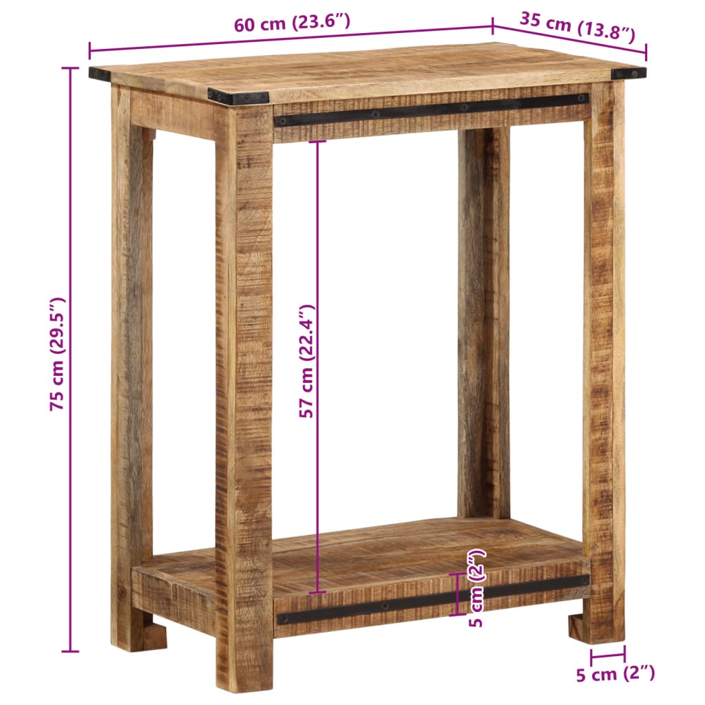 vidaXL Console Table 60x35x75 cm Solid Wood Mango