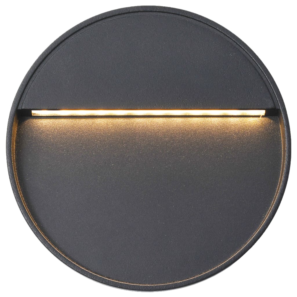 vidaXL Outdoor LED Wall Lights 2 pcs 3 W Black Round