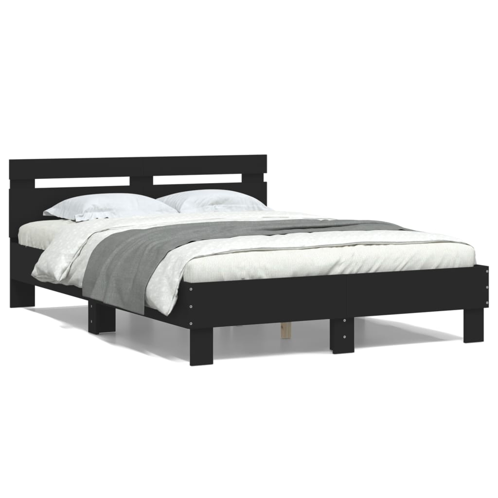 vidaXL Bed Frame without Mattress Black 135x190 cm Double