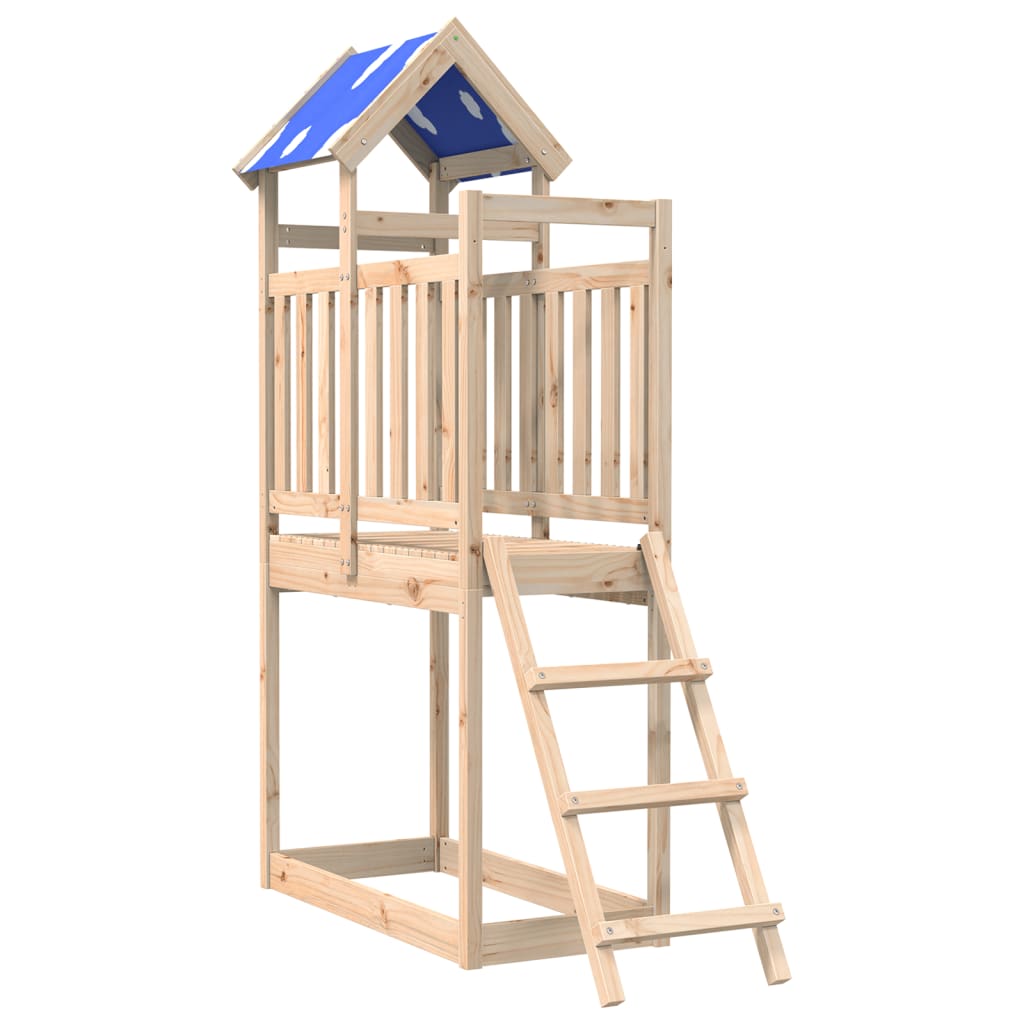 vidaXL Play Tower with Ladder 110.5x52.5x215 cm Solid Wood Pine