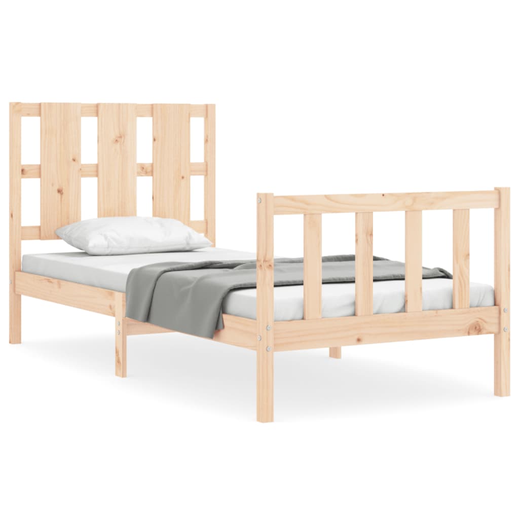 vidaXL Bed Frame without Mattress Small Single Solid Wood Pine