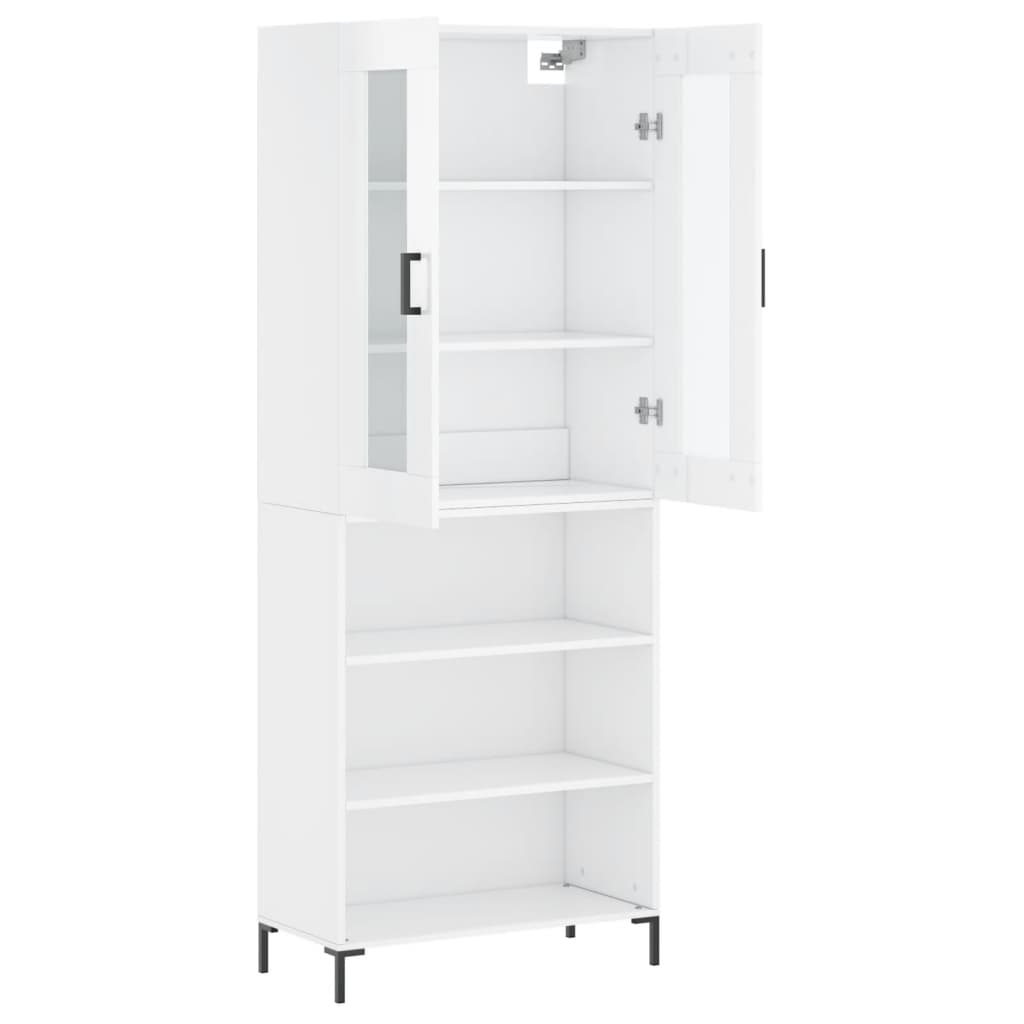 vidaXL Highboard High Gloss White 69.5x34x180 cm Engineered Wood