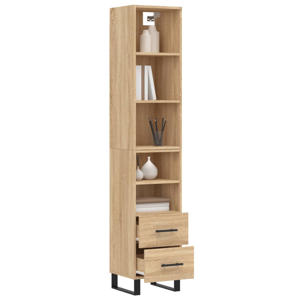 vidaXL Highboard Sonoma Oak 34.5x34x180 cm Engineered Wood