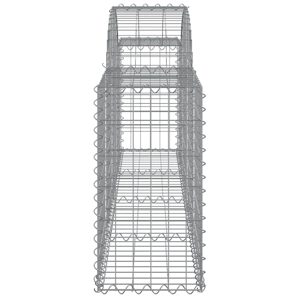 vidaXL Arched Gabion Baskets 13 pcs 200x30x60/80 cm Galvanised Iron