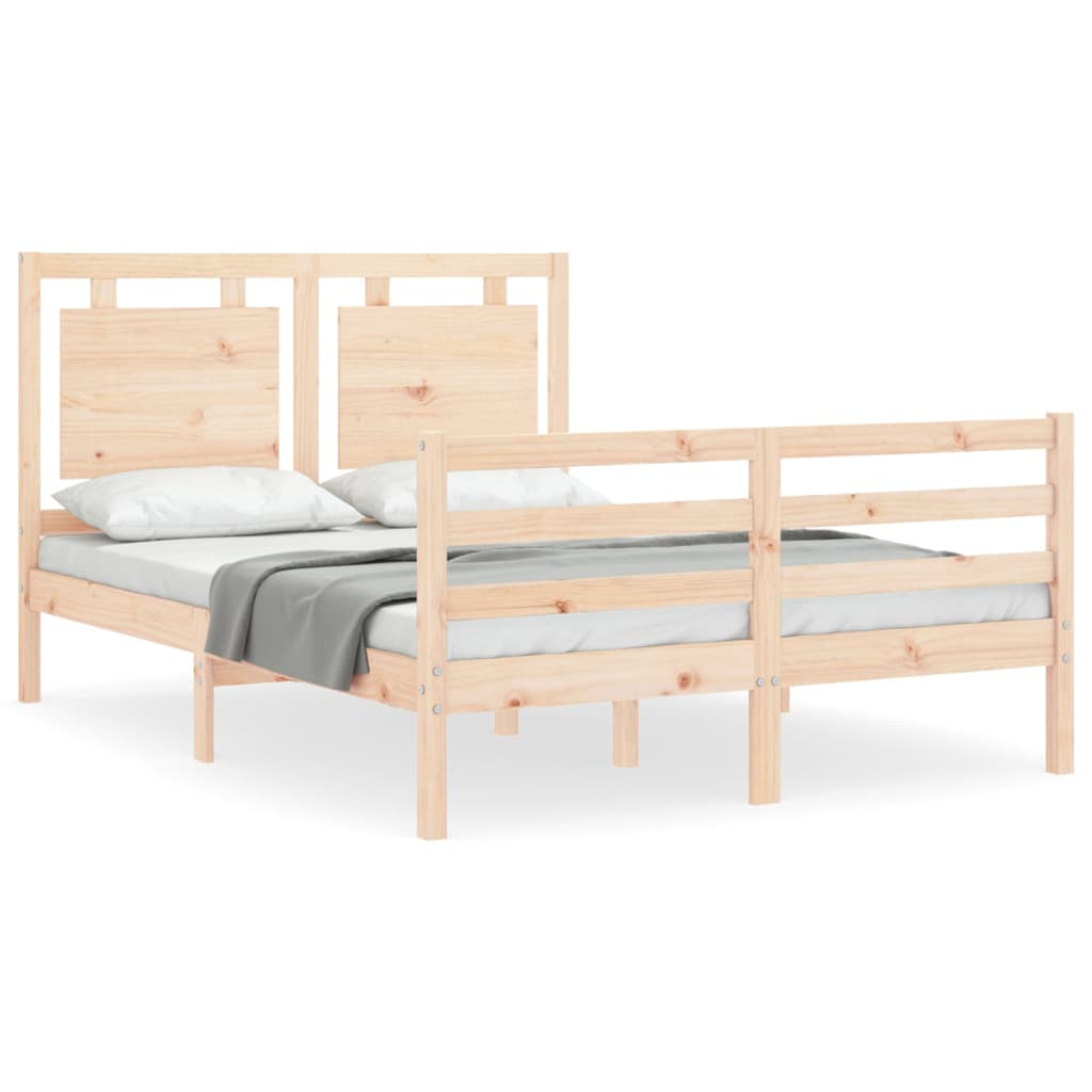 vidaXL Bed Frame with Headboard 140x200 cm Solid Wood