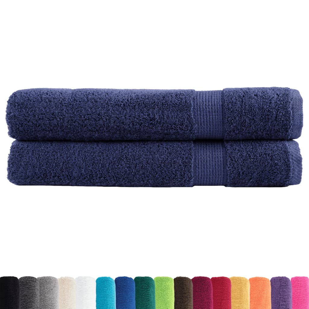 vidaXL Premium Sauna Towels SOLUND 2pcs Navy Blue 80x200cm 600gsm