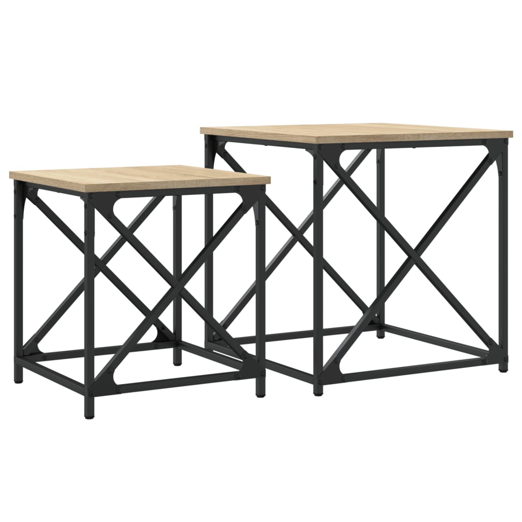 vidaXL Nesting Coffee Tables 2 pcs Sonoma Oak Engineered Wood