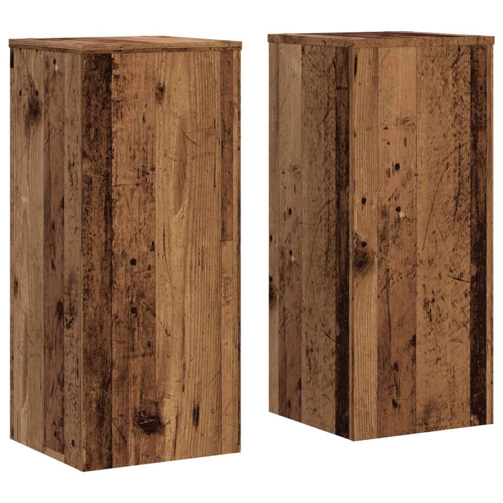 vidaXL Plant Stands 2 pcs Old Wood 30x30x70 cm Engineered wood