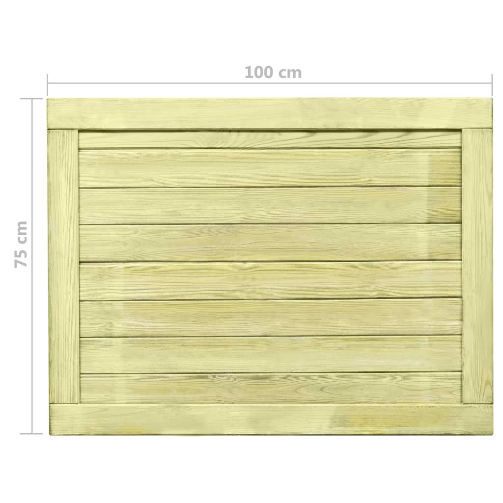 vidaXL Garden Gate Impregnated Pinewood 75x100 cm