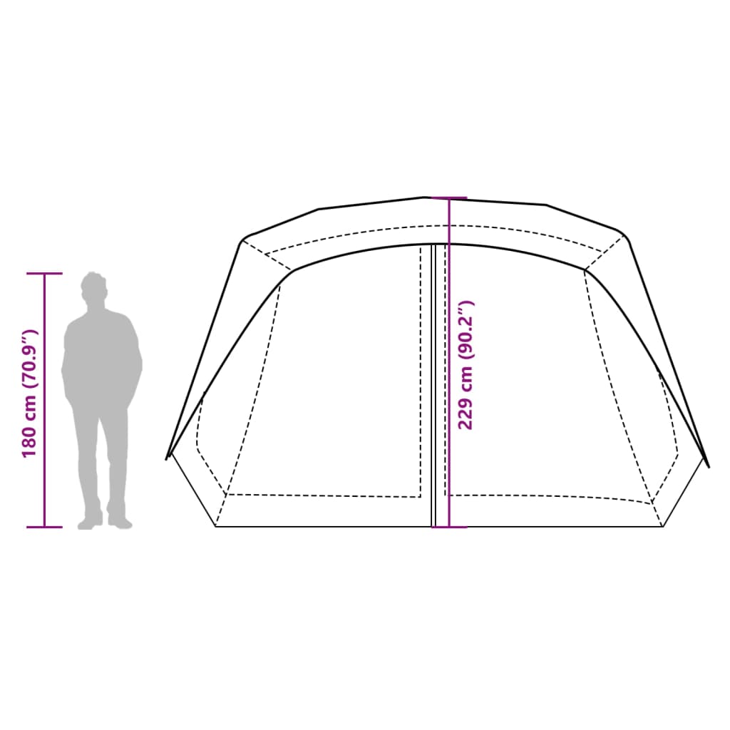 vidaXL Family Tent with LED 10-Person Light Green Quick Release