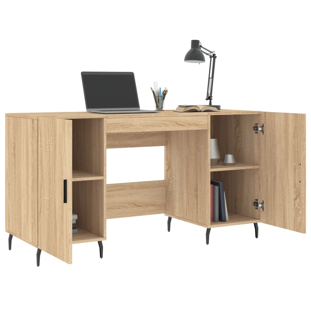 vidaXL Desk Sonoma Oak 140x50x75 cm Engineered Wood