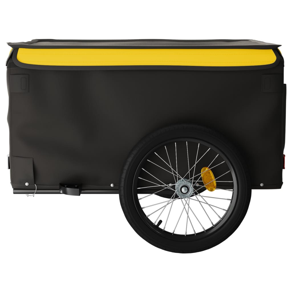 vidaXL Bike Trailer Black and Yellow 45 kg Iron