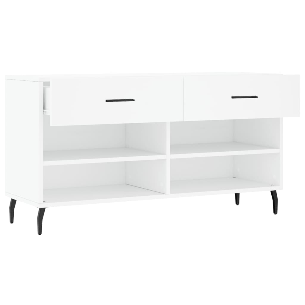 vidaXL Shoe Bench White 102x35x55 cm Engineered Wood