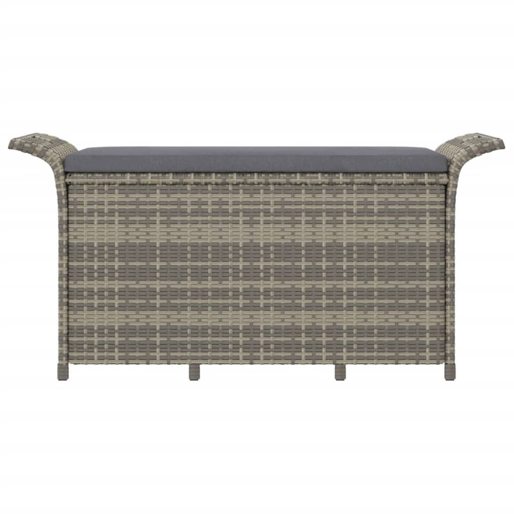 vidaXL Garden Bench with Cushion Grey 116x46x57 cm Poly Rattan