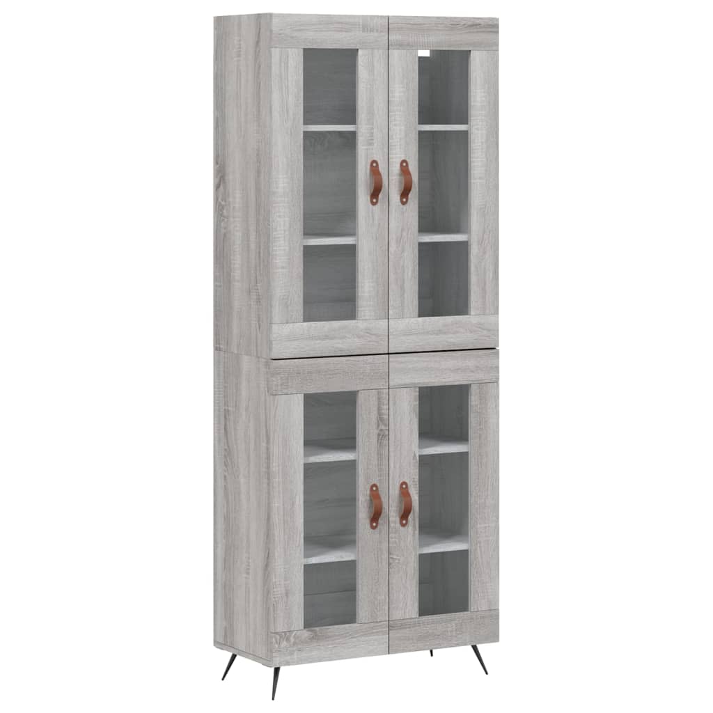 vidaXL Highboard Grey Sonoma 69.5x34x180 cm Engineered Wood