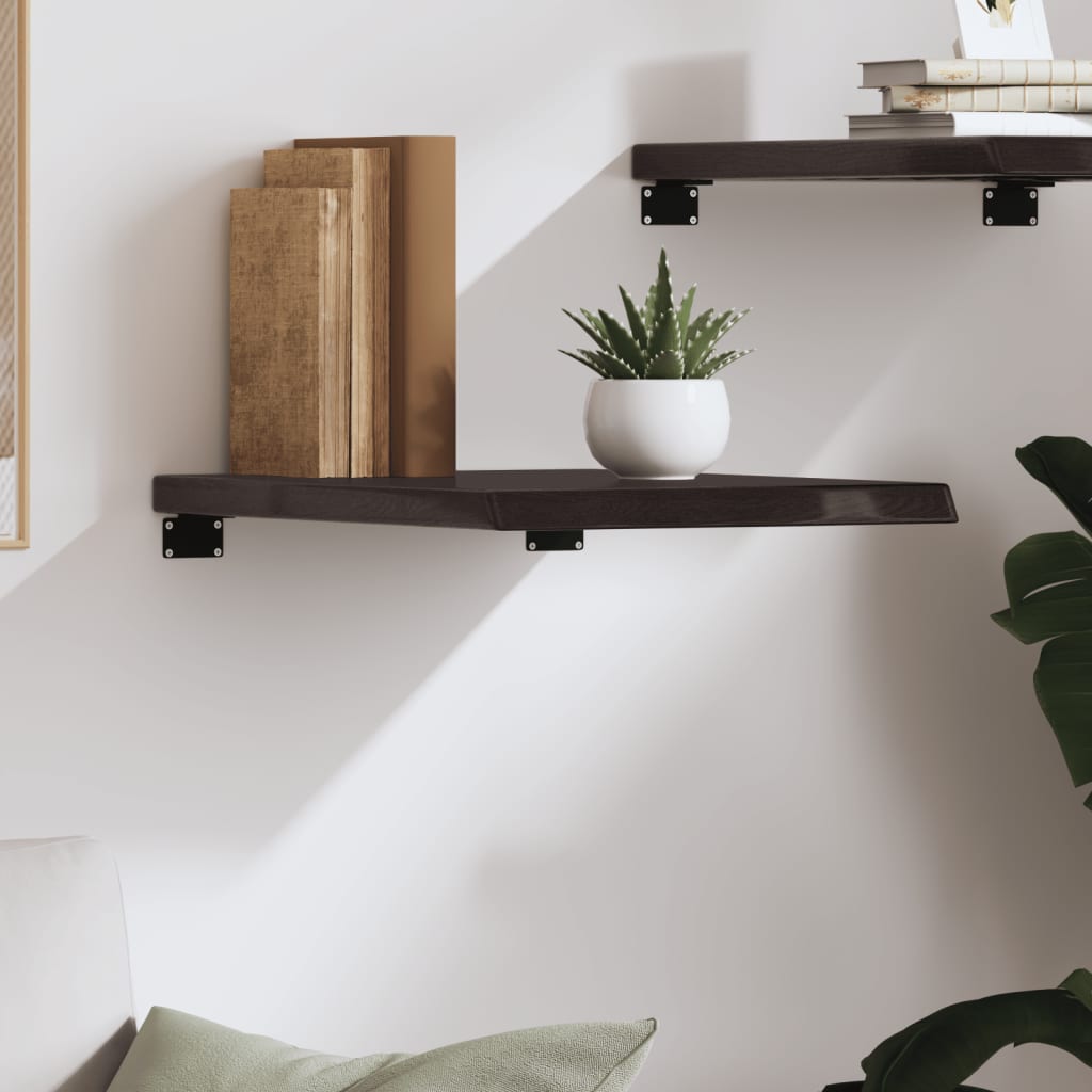 vidaXL Wall Shelf Dark Brown 40x50x(2-4) cm Treated Solid Wood Oak