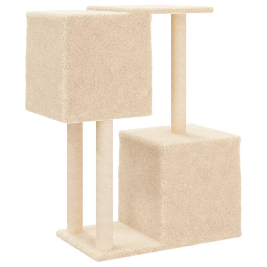 vidaXL Cat Tree with Sisal Scratching Posts Cream 86 cm