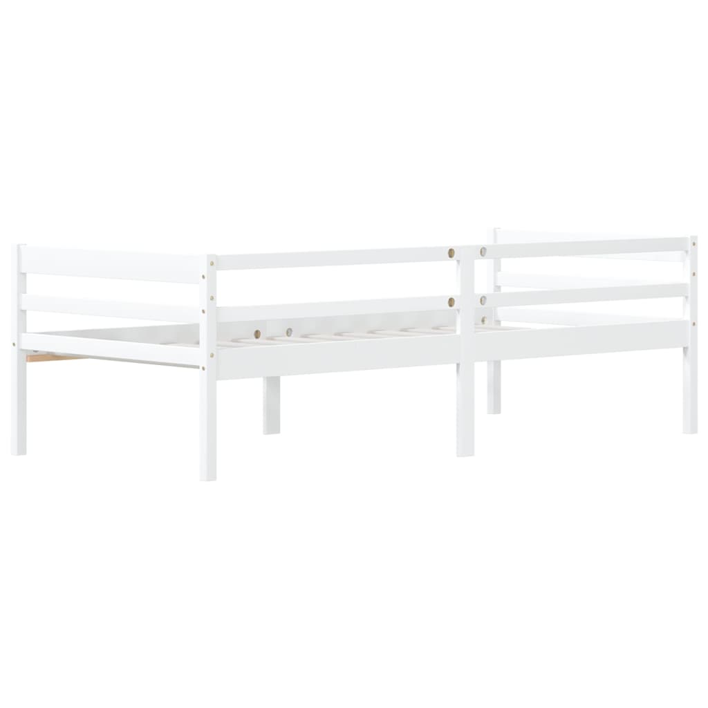 vidaXL Bed Frame without Mattress White Solid Pinewood 90x200 cm