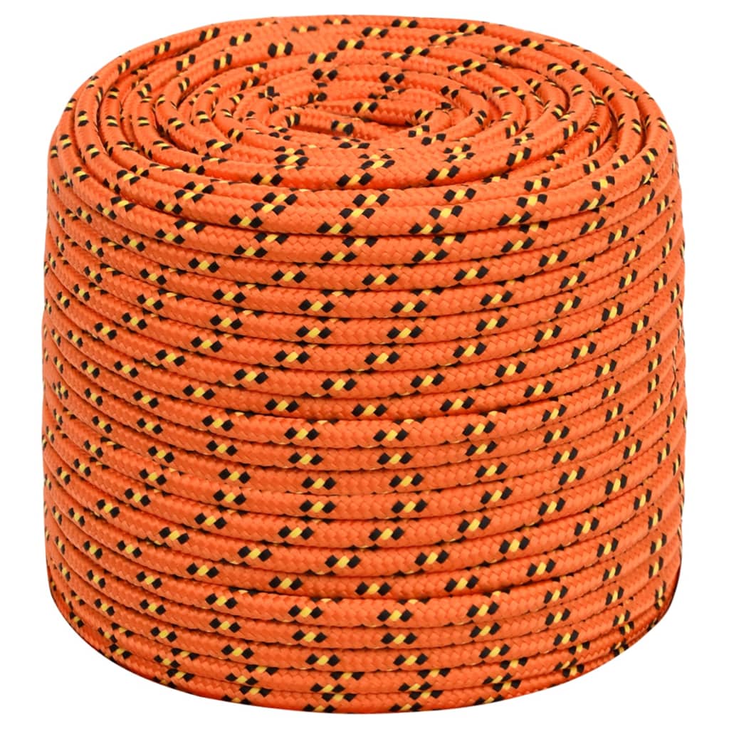 vidaXL Boat Rope Orange 10 mm 100 m Polypropylene