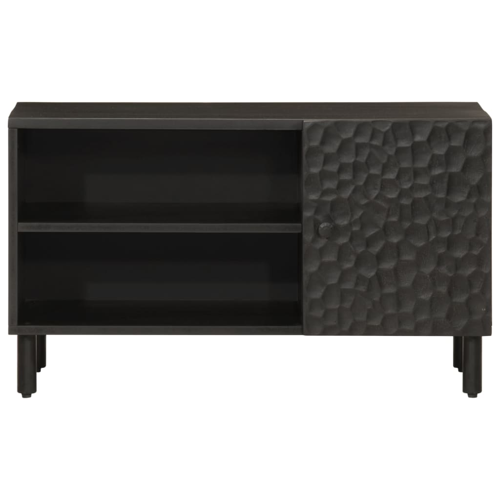 vidaXL TV Cabinet Black 80x31x46 cm Solid Wood Mango