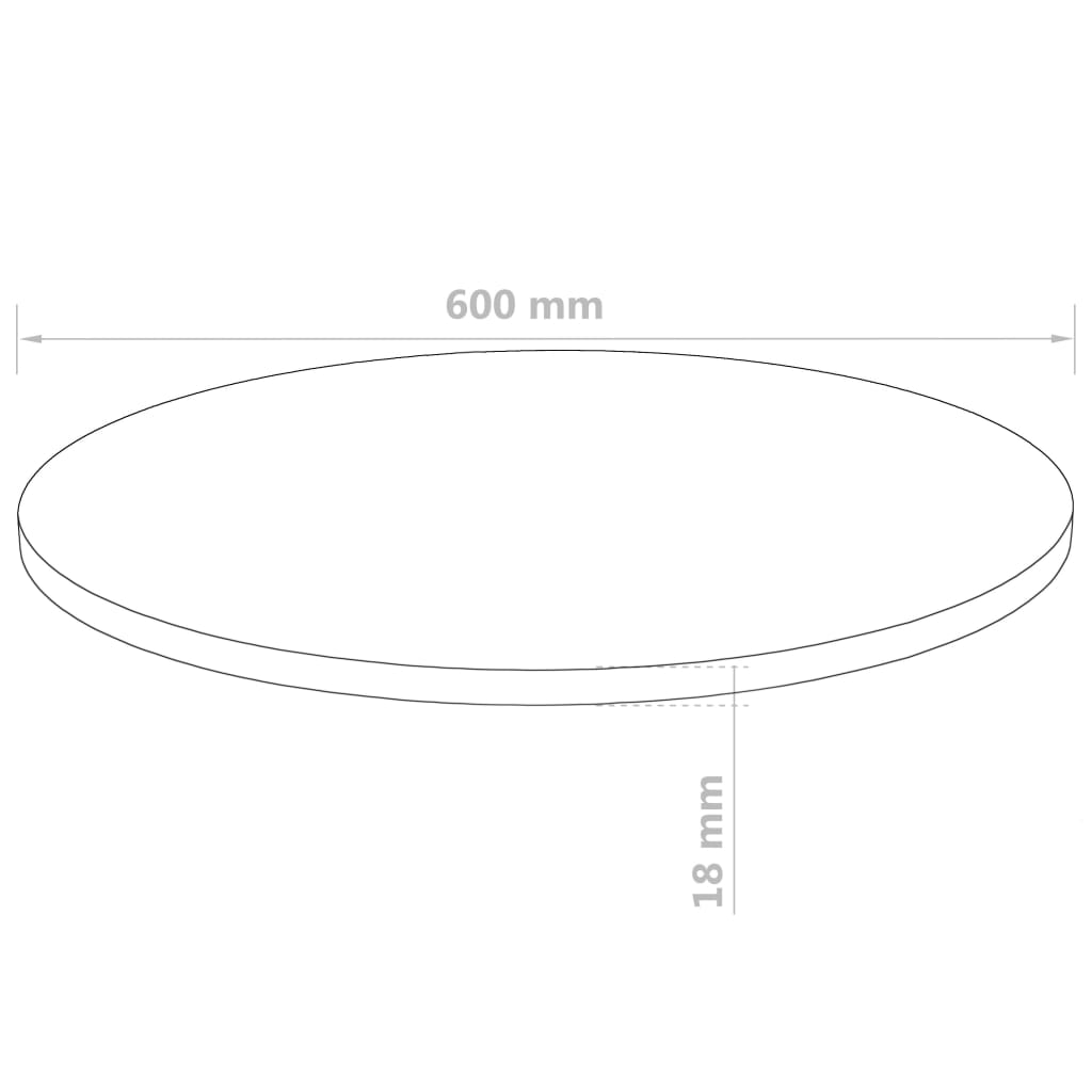 vidaXL Table Top Round MDF 600x18 mm