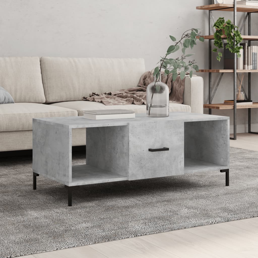 vidaXL Coffee Table Concrete Grey 102x50x40 cm Engineered Wood