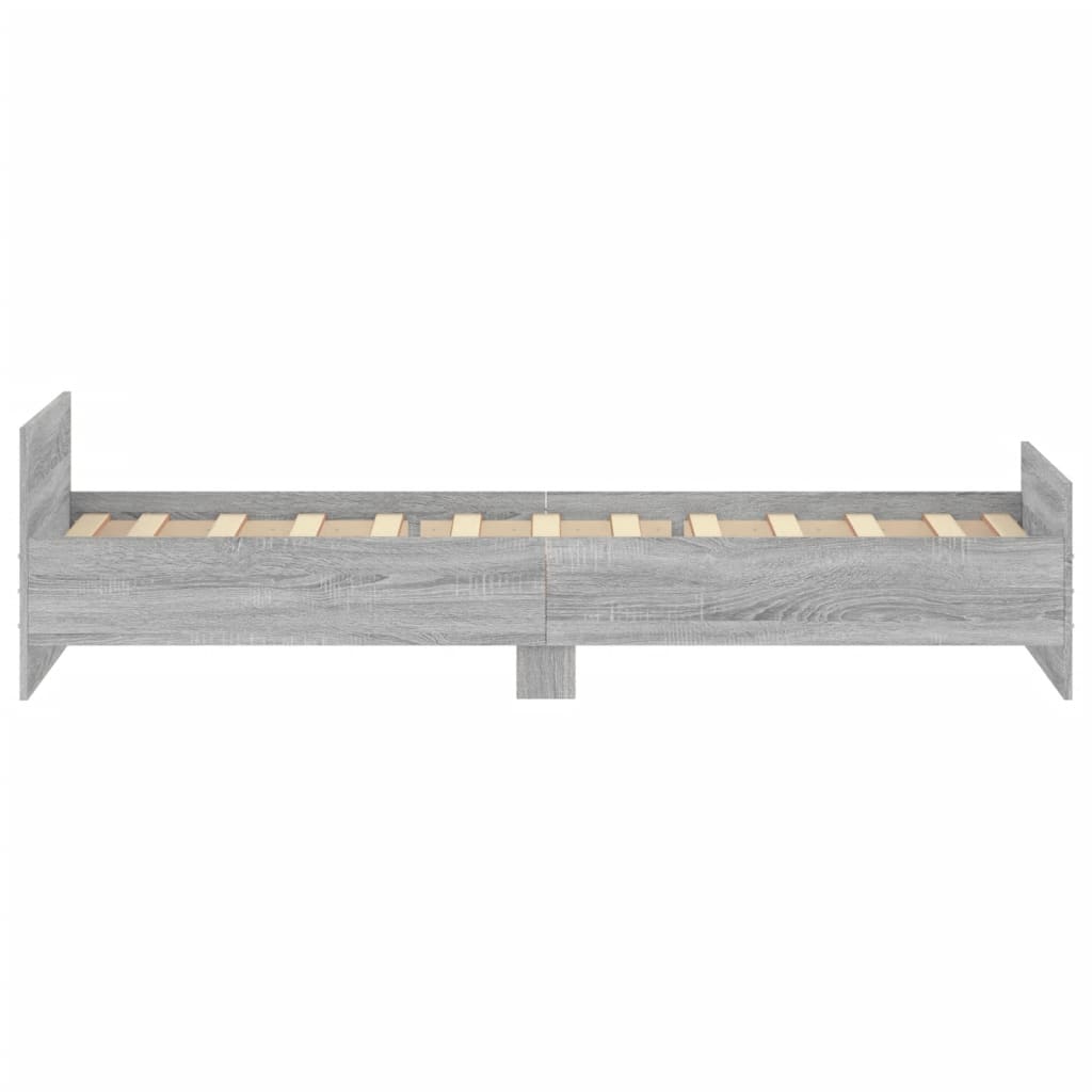 vidaXL Bed Frame without Mattress Grey Sonoma 90x190 cm Single Engineered Wood