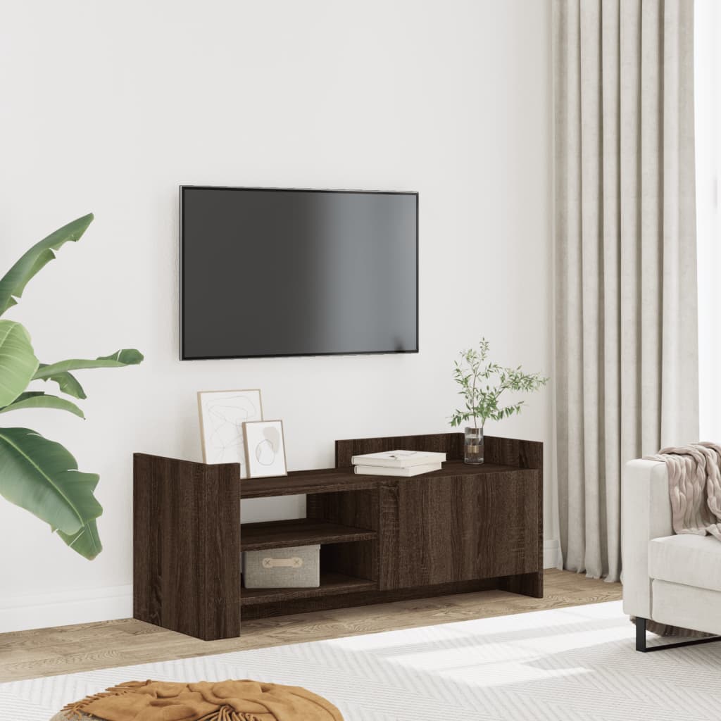 vidaXL TV Cabinet Brown Oak 100x35x40 cm Engineered Wood