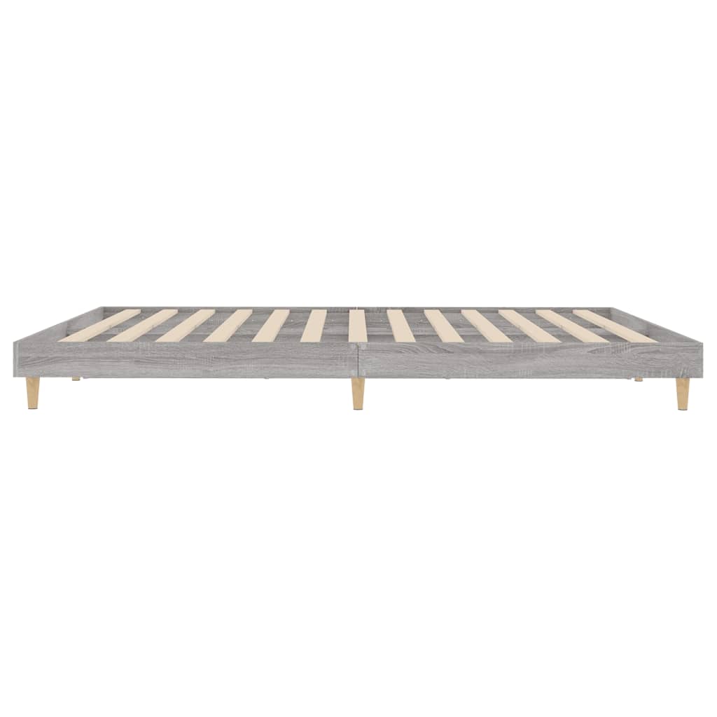 vidaXL Bed Frame without Mattress Grey Sonoma 160x200 cm Engineered Wood