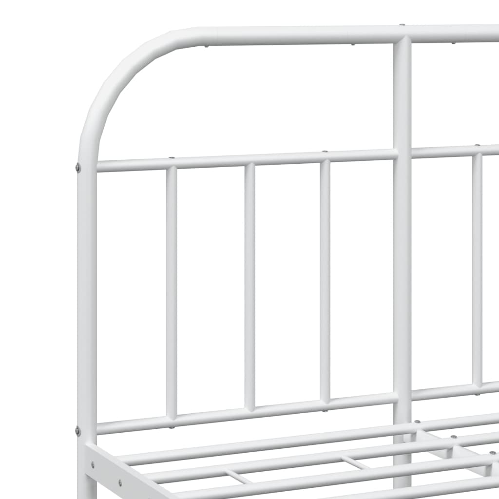 vidaXL Metal Bed Frame without Mattress with Footboard White 120x190 cm Small Double