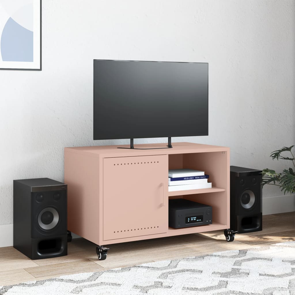 vidaXL TV Cabinet Pink 68x39x43.5 cm Steel