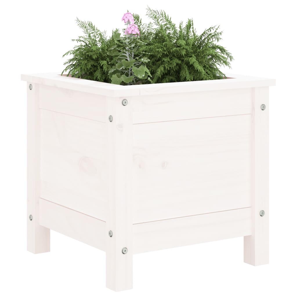 vidaXL Garden Planter White 40x40x39 cm Solid Wood Pine