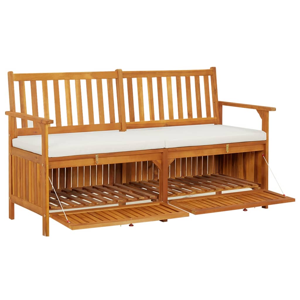 vidaXL Storage Bench with Cushion 148 cm Solid Wood Acacia